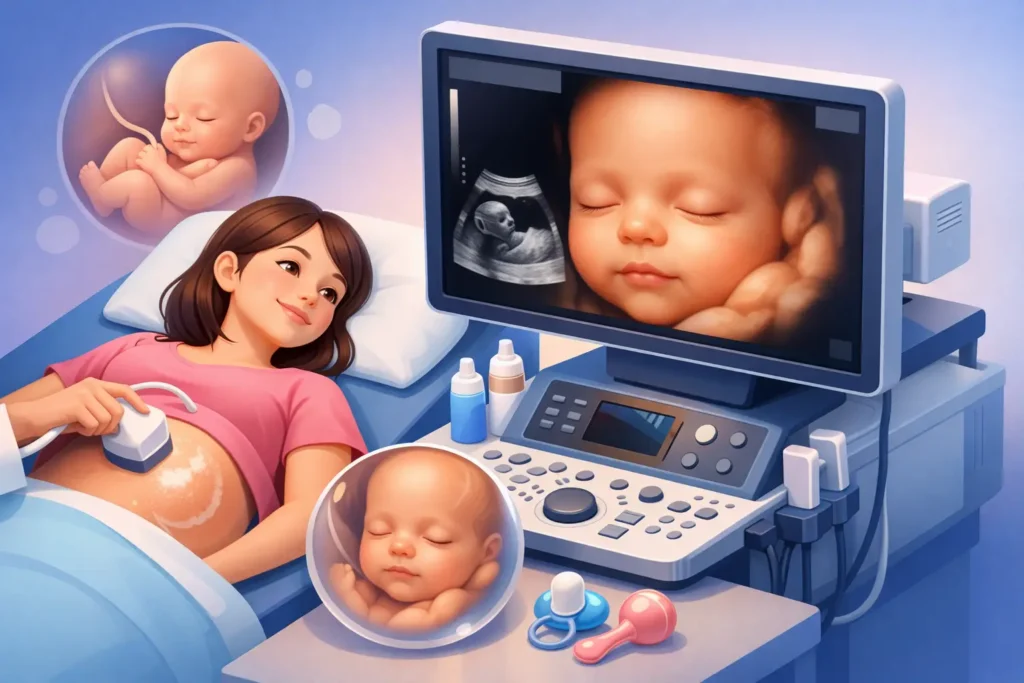Ultrasonido para ver rostro del bebé