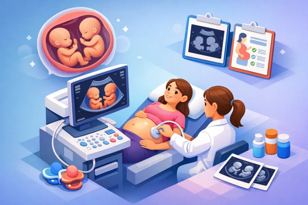 Embarazo gemelar: ultrasonido y controles